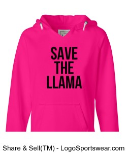 Save The Llama Pink Ladies V-Neck Hoodie Design Zoom